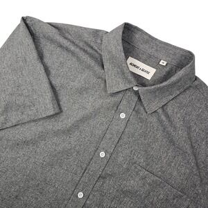 Alimens & Gentle Luxury Button Down Shirt Mens XL Gray‎ Short Sleeve Casual